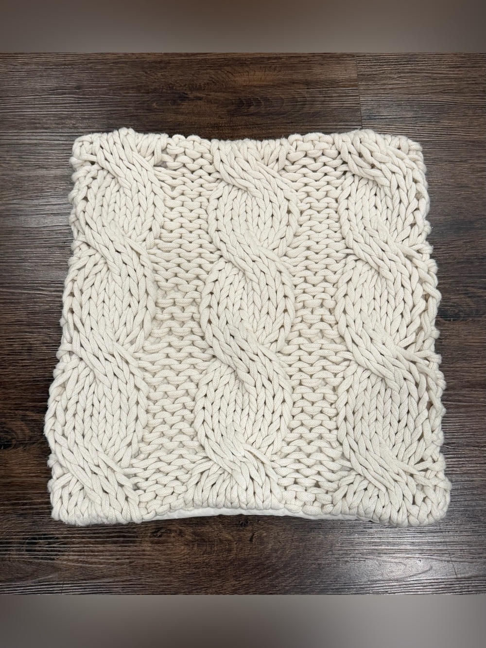 Pottery Barn Chunky Cable Knit Throw Pillow Cover in Cream